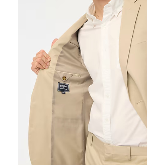 NWT J. Crew Men's Slim-Fit Thompson Performance Suit Jacket Sandy Dune Size 38R - Picture 13 of 14